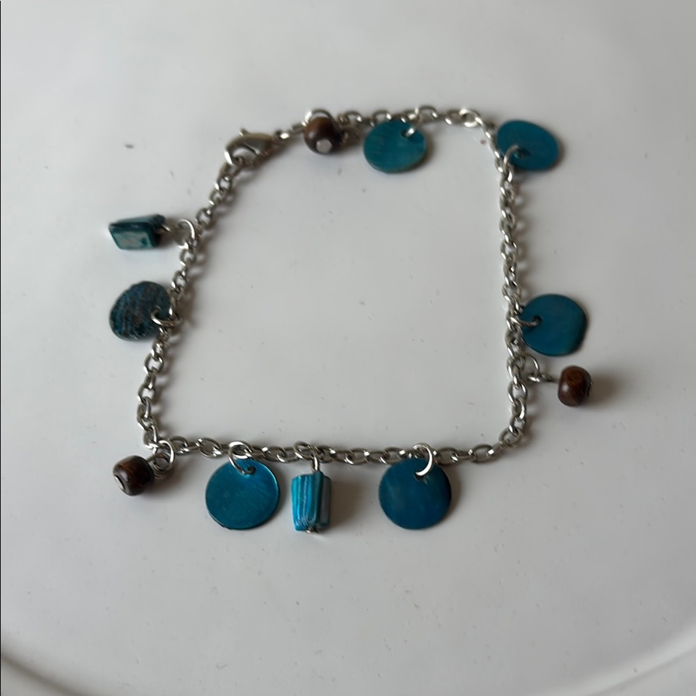 Silver and Blue Charm Bracelet